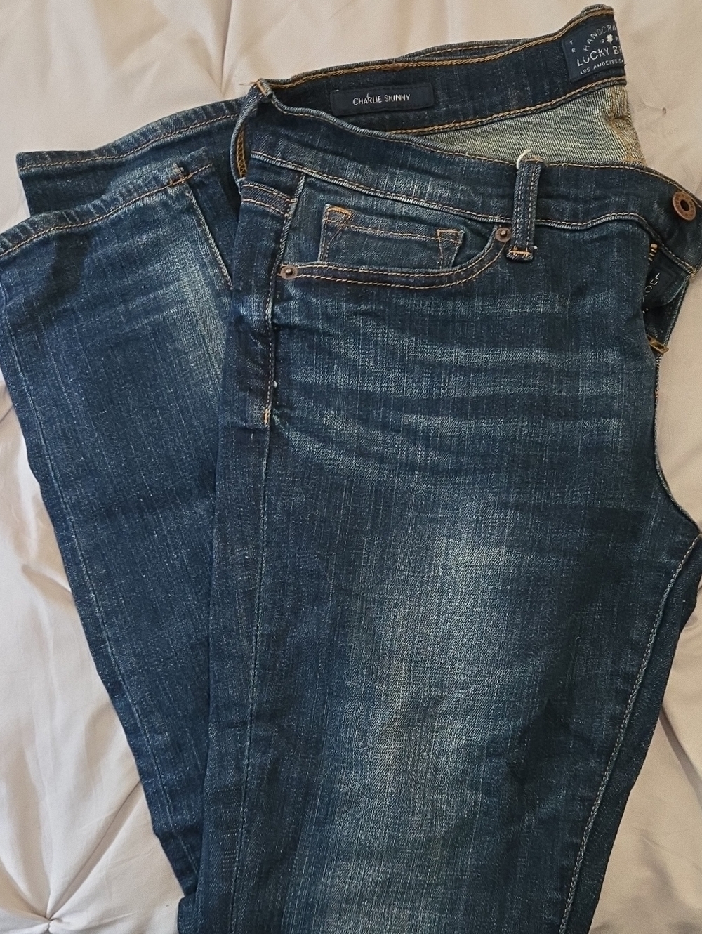 Lucky Brand Charlie Skinny Jeans in Deep Blue Wash